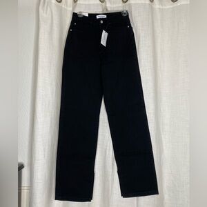 WeWoreWhat Mom Slit Straight Jeans in Black